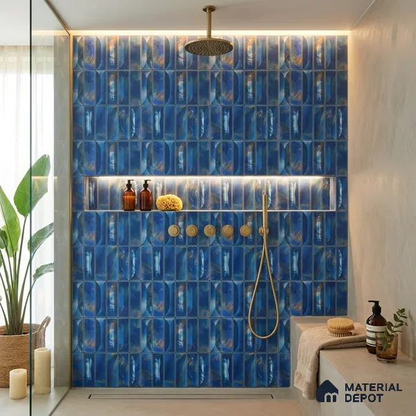Faux Subway Wall Tile TL 06355 D Marina 12 inch x 12 inch Ceramic Matte Finish - 9.5 mm | Suitable for Accent / Feature Walls, Bathroom, Kitchen Wall & Backsplashes | Please Expect a Slight Variation of Pattern