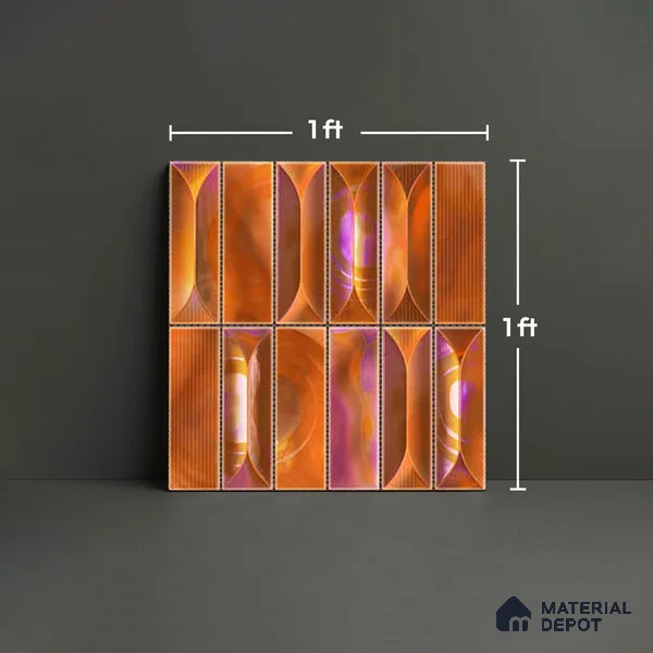 Faux Subway Wall Tile TL 06355  AquaSlide 12 inch x 12 inch Ceramic Matte Finish - 9.5 mm | Suitable for Accent / Feature Walls, Bathroom, Kitchen Wall & Backsplashes | Please Expect a Slight Variation of Pattern