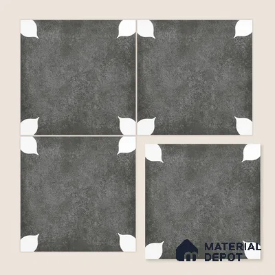 Moroccan Wall & Floor Tile TL 06356 B Petal Grey 300x300 mm Matte Finish Ceramic Tile - 7.5 mm | Please Expect a Slight Variation of Pattern