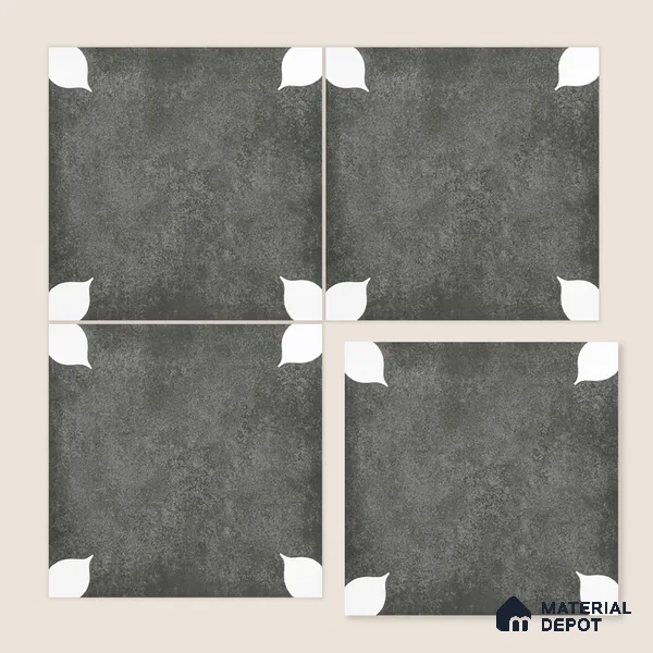 Moroccan Wall & Floor Tile TL 06356 B Petal Grey 300x300 mm Matte Finish Ceramic Tile - 7.5 mm | Please Expect a Slight Variation of Pattern