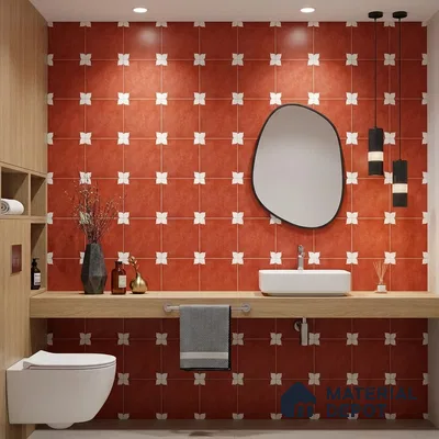 TL 06356 C Petal Red 300x300 mm Matte Finish Ceramic Tile - 7.5 mm