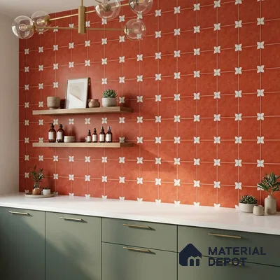 TL 06356 C Petal Red 300x300 mm Matte Finish Ceramic Tile - 7.5 mm