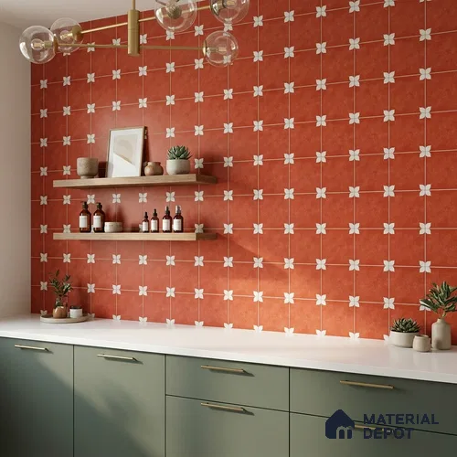 TL 06356 C Petal Red 300x300 mm Matte Finish Ceramic Tile - 7.5 mm