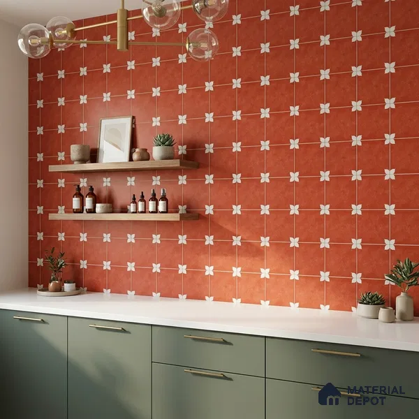 TL 06356 C Petal Red 300x300 mm Matte Finish Ceramic Tile - 7.5 mm
