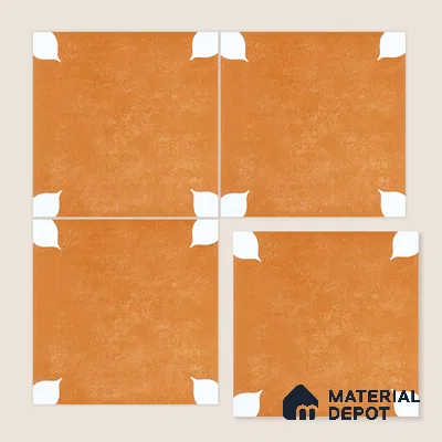 Moroccan Wall & Floor Tile TL 06356 D Petal Yellow 300x300 mm Matte Finish Ceramic Tile - 7.5 mm | Please Expect a Slight Variation of Pattern