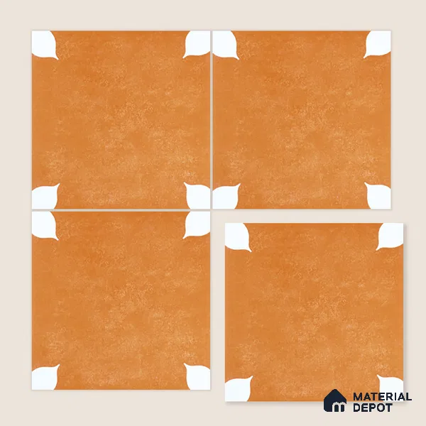 Moroccan Wall & Floor Tile TL 06356 D Petal Yellow 300x300 mm Matte Finish Ceramic Tile - 7.5 mm | Please Expect a Slight Variation of Pattern