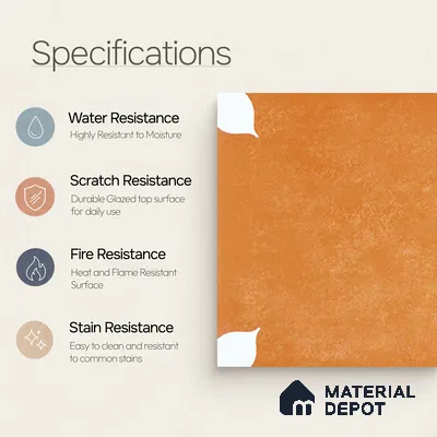 Moroccan Wall & Floor Tile TL 06356 D Petal Yellow 300x300 mm Matte Finish Ceramic Tile - 7.5 mm | Please Expect a Slight Variation of Pattern