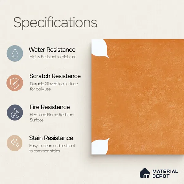 Moroccan Wall & Floor Tile TL 06356 D Petal Yellow 300x300 mm Matte Finish Ceramic Tile - 7.5 mm | Please Expect a Slight Variation of Pattern