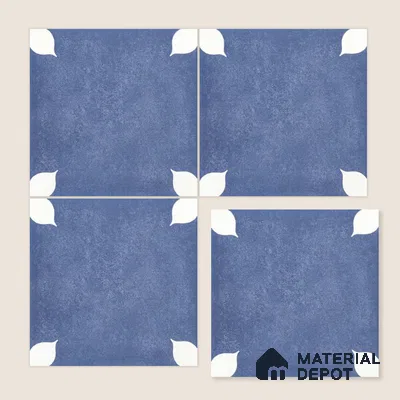 Moroccan Wall & Floor Tile TL 06356 Petal Blue 300x300 mm Matte Finish Ceramic Tile - 7.5 mm | Please Expect a Slight Variation of Pattern