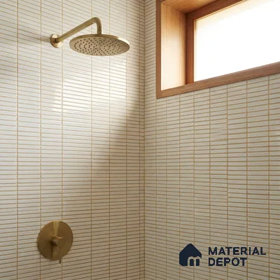 Faux Subway Wall Tile TL 06358 B Radiant Gold 1 ft x 1 ft Ceramic Glossy Finish Tile - 9 mm | Suitable For Kitchen, Bathroom Walls and Backsplashes | Please Expect a Slight Variation of Pattern
