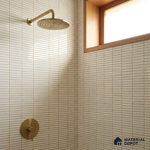 Faux Subway Wall Tile TL 06358 B Radiant Gold 1 ft x 1 ft Ceramic Glossy Finish Tile - 9 mm | Suitable For Kitchen, Bathroom Walls and Backsplashes | Please Expect a Slight Variation of Pattern