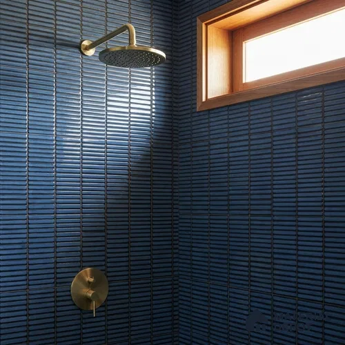 Faux Subway Wall Tile TL 06358 C Blue Twist 1 ft x 1 ft Ceramic Glossy Finish Tile - 9 mm | Suitable For Kitchen, Bathroom Walls and Backsplashes | Please Expect a Slight Variation of Pattern