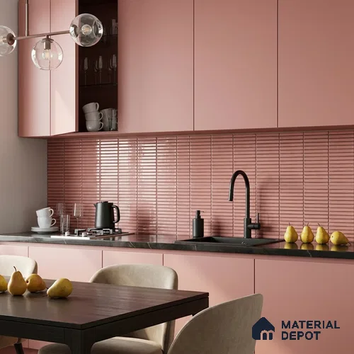 Faux Subway Wall Tile TL 06358 D Lustrous Grape 1 ft x 1 ft Ceramic Glossy Finish Tile - 9 mm | Suitable For Kitchen, Bathroom Walls and Backsplashes | Please Expect a Slight Variation of Pattern