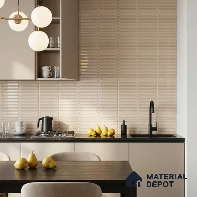 Faux Subway Wall Tile TL 06358 F Cotton Twist 1 ft x 1 ft Ceramic Glossy Finish Tile - 9 mm | Suitable For Kitchen, Bathroom Walls and Backsplashes | Please Expect a Slight Variation of Pattern