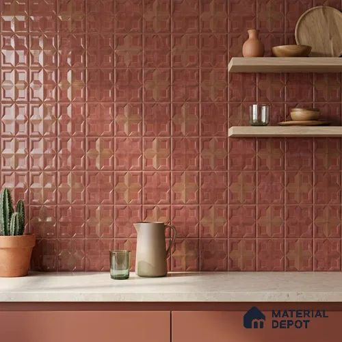 Faux Subway Wall Tile TL 06359 B Grape Hue 1 ft x 1 ft Ceramic Glossy Finish Tile - 9 mm | Suitable For Kitchen, Bathroom Walls and Backsplashes | Please Expect a Slight Variation of Pattern