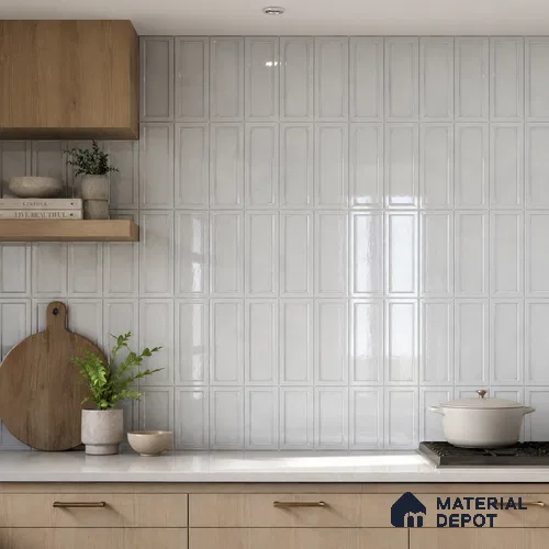 Faux Subway Wall Tile TL 06360 B Grey Blend 1 ft x 1 ft Ceramic Glossy Finish Tile - 9 mm | Suitable For Kitchen, Bathroom Walls and Backsplashes | Please Expect a Slight Variation of Pattern