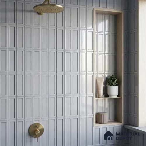 Faux Subway Wall Tile TL 06360 B Grey Blend 1 ft x 1 ft Ceramic Glossy Finish Tile - 9 mm | Suitable For Kitchen, Bathroom Walls and Backsplashes | Please Expect a Slight Variation of Pattern