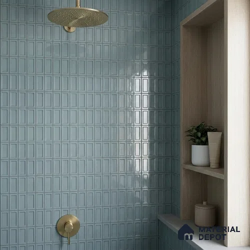 Faux Subway Wall Tile TL 06360 D Lustrous Dusk 1 ft x 1 ft Ceramic Glossy Finish Tile - 9 mm | Suitable For Kitchen, Bathroom Walls and Backsplashes | Please Expect a Slight Variation of Pattern
