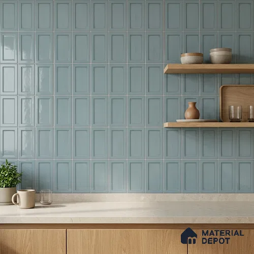 Faux Subway Wall Tile TL 06360 D Lustrous Dusk 1 ft x 1 ft Ceramic Glossy Finish Tile - 9 mm | Suitable For Kitchen, Bathroom Walls and Backsplashes | Please Expect a Slight Variation of Pattern