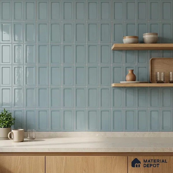 Faux Subway Wall Tile TL 06360 D Lustrous Dusk 1 ft x 1 ft Ceramic Glossy Finish Tile - 9 mm | Suitable For Kitchen, Bathroom Walls and Backsplashes | Please Expect a Slight Variation of Pattern