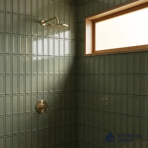 Faux Subway Wall Tile TL 06360 F Classic Jade 1 ft x 1 ft Ceramic Glossy Finish Tile - 9 mm | Suitable For Kitchen, Bathroom Walls and Backsplashes | Please Expect a Slight Variation of Pattern