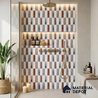 Faux Subway Wall Tile TL 06362 E Graceful White Decor 1 ft x 1 ft Ceramic Matte Finish Tile - 9 mm | Suitable For Kitchen, Bathroom Walls and Backsplashes | Please Expect a Slight Variation of Pattern