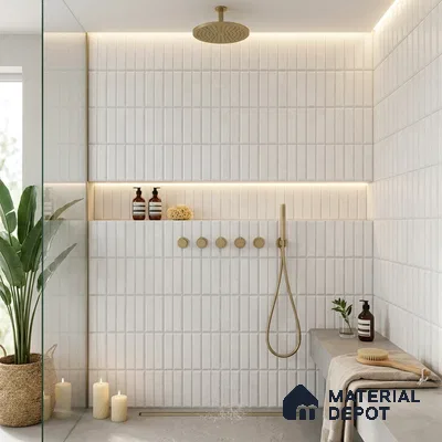 Faux Subway Wall Tile TL 06362 F Aque Hue 1 ft x 1 ft Ceramic Matte Finish Tile - 9 mm | Suitable For Kitchen, Bathroom Walls and Backsplashes | Please Expect a Slight Variation of Pattern