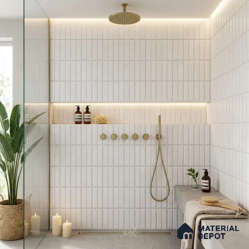 Faux Subway Wall Tile TL 06362 F Aque Hue 1 ft x 1 ft Ceramic Matte Finish Tile - 9 mm | Suitable For Kitchen, Bathroom Walls and Backsplashes | Please Expect a Slight Variation of Pattern