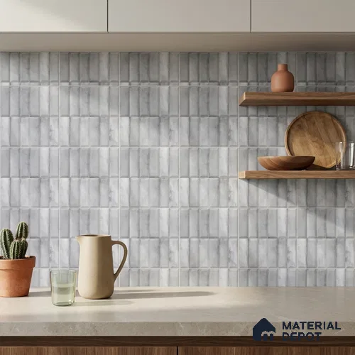 Faux Subway Wall Tile TL 06362 Polished Gris 1 ft x 1 ft Ceramic Matte Finish Tile - 9 mm | Suitable For Kitchen, Bathroom Walls and Backsplashes | Please Expect a Slight Variation of Pattern