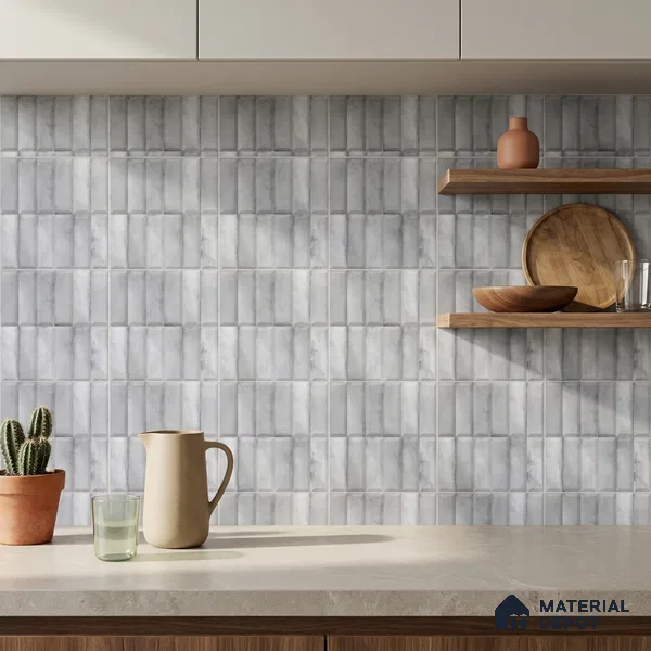 Faux Subway Wall Tile TL 06362 Polished Gris 1 ft x 1 ft Ceramic Matte Finish Tile - 9 mm | Suitable For Kitchen, Bathroom Walls and Backsplashes | Please Expect a Slight Variation of Pattern