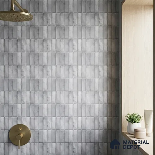 Faux Subway Wall Tile TL 06362 Polished Gris 1 ft x 1 ft Ceramic Matte Finish Tile - 9 mm | Suitable For Kitchen, Bathroom Walls and Backsplashes | Please Expect a Slight Variation of Pattern
