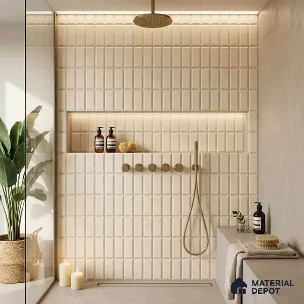Faux Subway Wall Tile TL 06362 I Brown Hue 1 ft x 1 ft Ceramic Matte Finish Tile - 9 mm | Suitable For Kitchen, Bathroom Walls and Backsplashes | Please Expect a Slight Variation of Pattern