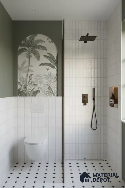 Faux Subway Wall Tile TL 06362 J Radiant Crezo 1 ft x 1 ft Ceramic Matte Finish Tile - 9 mm | Suitable For Kitchen, Bathroom Walls and Backsplashes | Please Expect a Slight Variation of Pattern