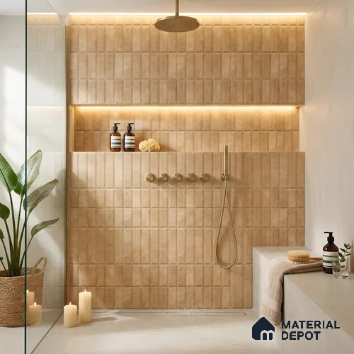 Faux Subway Wall Tile TL 06362 M Brown Charm 1 ft x 1 ft Ceramic Matte Finish Tile - 9 mm | Suitable For Kitchen, Bathroom Walls and Backsplashes | Please Expect a Slight Variation of Pattern