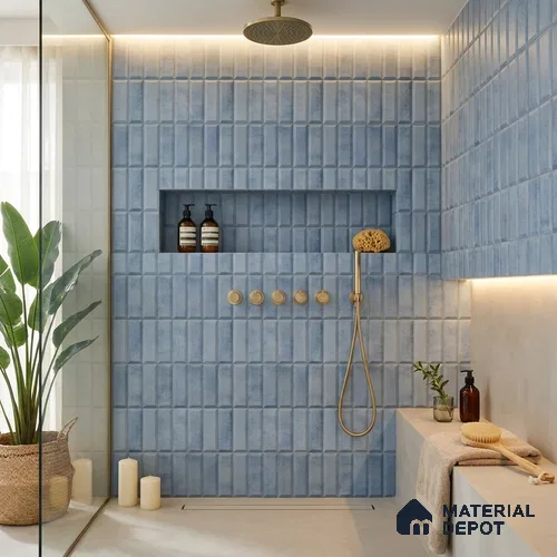 Faux Subway Wall Tile TL 06362 N Lustrous Crezo 1 ft x 1 ft Ceramic Matte Finish Tile - 9 mm | Suitable For Kitchen, Bathroom Walls and Backsplashes | Please Expect a Slight Variation of Pattern