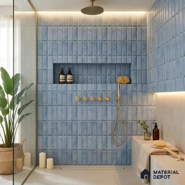 Faux Subway Wall Tile TL 06362 N Lustrous Crezo 1 ft x 1 ft Ceramic Matte Finish Tile - 9 mm | Suitable For Kitchen, Bathroom Walls and Backsplashes | Please Expect a Slight Variation of Pattern