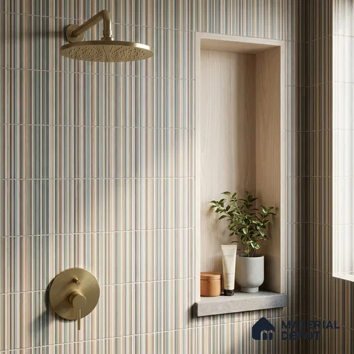 Faux Subway Wall Tile TL 06363 Multy Vibe 1 ft x 1 ft Ceramic Matte Finish Tile - 9 mm | Suitable For Kitchen, Bathroom Walls and Backsplashes | Please Expect a Slight Variation of Pattern