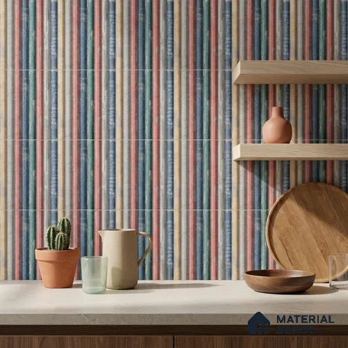 Faux Subway Wall Tile TL 06363 Multy Vibe 1 ft x 1 ft Ceramic Matte Finish Tile - 9 mm | Suitable For Kitchen, Bathroom Walls and Backsplashes | Please Expect a Slight Variation of Pattern