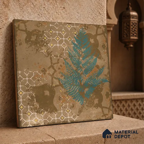 Moroccan Wall & Floor Tile TL 06364 Radiant Multy 1 ft x 1 ft Ceramic Matte Finish Tile - 9 mm | Suitable for Bathroom, Kitchen, Balcony | Please Expect a Slight Variation of Pattern
