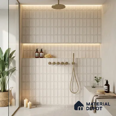 Faux Subway Wall Tile TL 06365 Classic Bhama 1 ft x 1 ft Ceramic Matte Finish Tile - 9 mm | Suitable For Kitchen, Bathroom Walls and Backsplashes | Please Expect a Slight Variation of Pattern