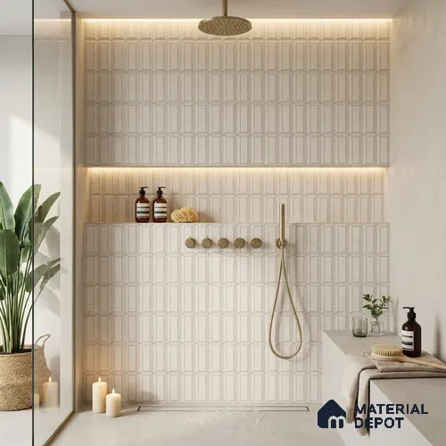 Faux Subway Wall Tile TL 06365 Classic Bhama 1 ft x 1 ft Ceramic Matte Finish Tile - 9 mm | Suitable For Kitchen, Bathroom Walls and Backsplashes | Please Expect a Slight Variation of Pattern