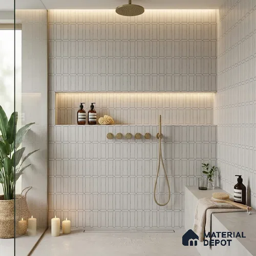 Faux Subway Wall Tile TL 06365 C Notte Charm 1 ft x 1 ft Ceramic Matte Finish Tile - 9 mm | Suitable For Kitchen, Bathroom Walls and Backsplashes | Please Expect a Slight Variation of Pattern