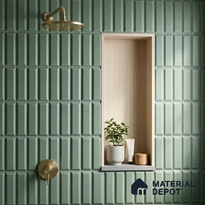 Faux Subway Wall Tile TL 06365 E Forest Essence 1 ft x 1 ft Ceramic Matte Finish Tile - 9 mm | Suitable For Kitchen, Bathroom Walls and Backsplashes | Please Expect a Slight Variation of Pattern
