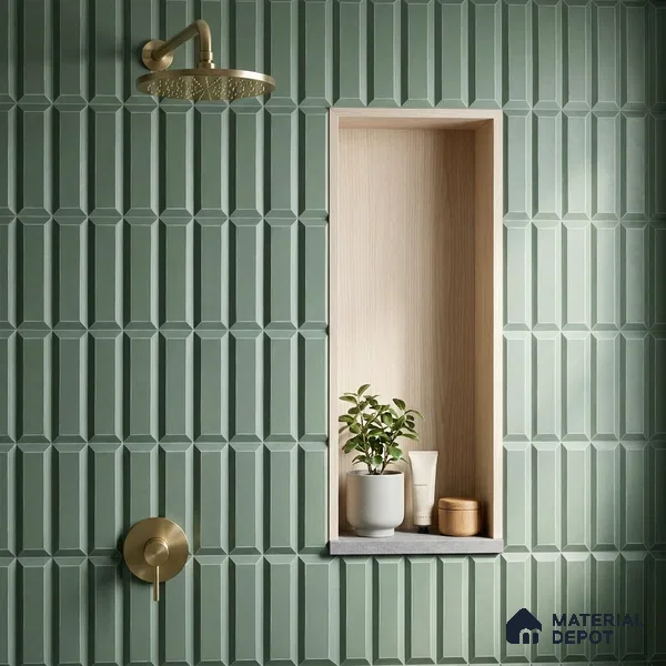 Faux Subway Wall Tile TL 06365 E Forest Essence 1 ft x 1 ft Ceramic Matte Finish Tile - 9 mm | Suitable For Kitchen, Bathroom Walls and Backsplashes | Please Expect a Slight Variation of Pattern