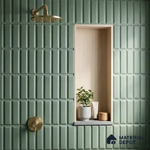 Faux Subway Wall Tile TL 06365 E Forest Essence 1 ft x 1 ft Ceramic Matte Finish Tile - 9 mm | Suitable For Kitchen, Bathroom Walls and Backsplashes | Please Expect a Slight Variation of Pattern