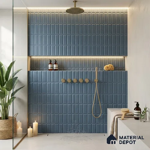 Faux Subway Wall Tile TL 06365 F Notte Vibe 1 ft x 1 ft Ceramic Matte Finish Tile - 9 mm | Suitable For Kitchen, Bathroom Walls and Backsplashes | Please Expect a Slight Variation of Pattern