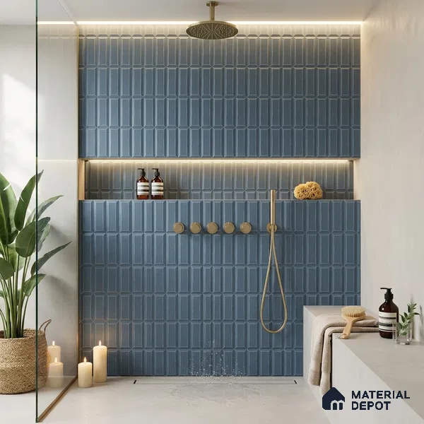 Faux Subway Wall Tile TL 06365 F Notte Vibe 1 ft x 1 ft Ceramic Matte Finish Tile - 9 mm | Suitable For Kitchen, Bathroom Walls and Backsplashes | Please Expect a Slight Variation of Pattern