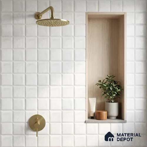 Faux Subway Wall Tile TL 06366 B Carmine Tone 1 ft x 1 ft Ceramic Matte Finish Tile - 9 mm | Suitable For Kitchen, Bathroom Walls and Backsplashes | Please Expect a Slight Variation of Pattern