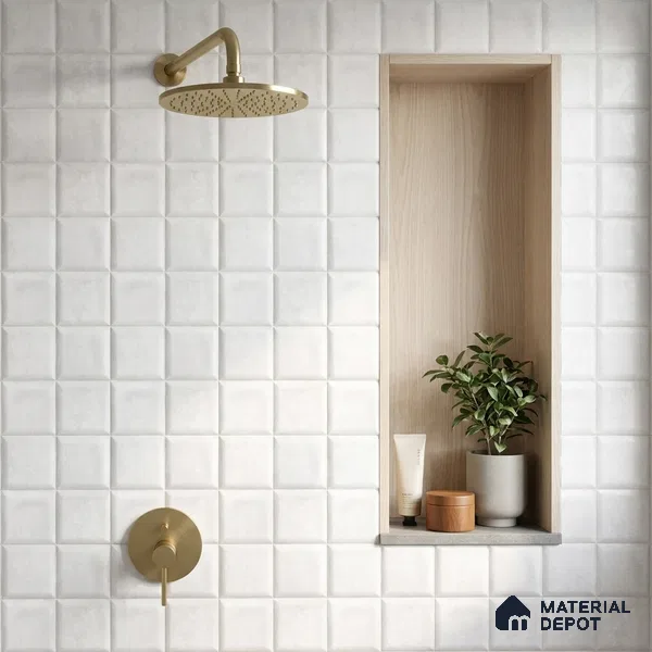 Faux Subway Wall Tile TL 06366 B Carmine Tone 1 ft x 1 ft Ceramic Matte Finish Tile - 9 mm | Suitable For Kitchen, Bathroom Walls and Backsplashes | Please Expect a Slight Variation of Pattern
