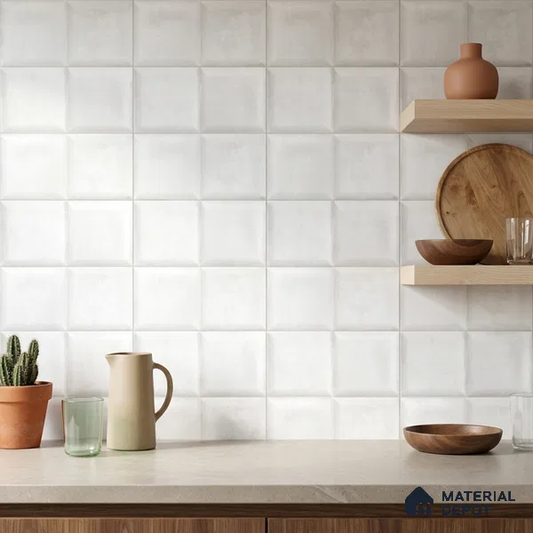 Faux Subway Wall Tile TL 06366 B Carmine Tone 1 ft x 1 ft Ceramic Matte Finish Tile - 9 mm | Suitable For Kitchen, Bathroom Walls and Backsplashes | Please Expect a Slight Variation of Pattern